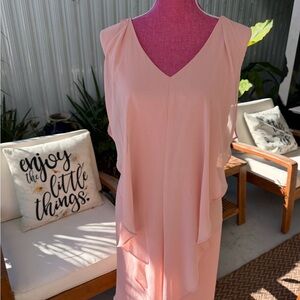 Elegant Pink Chiffon Dress
